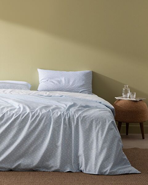 Marlie Kingsize 100% katoenen Ranforce dekbedovertrekset met print - Blauw - 0