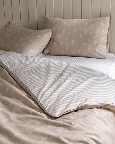 Rever Kıng Size Duvet Cover Set - Ranforce Patterned - 4