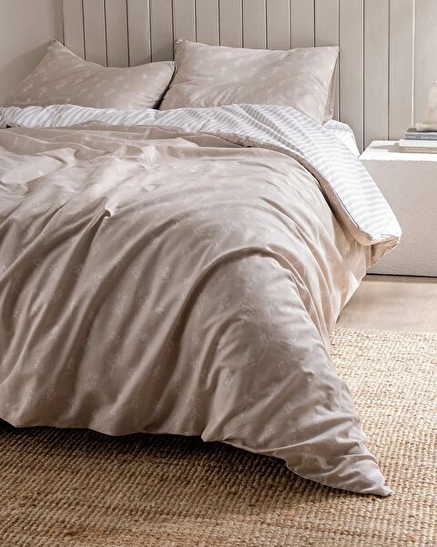 Rever Kıng Size Duvet Cover Set - Ranforce Patterned - 1