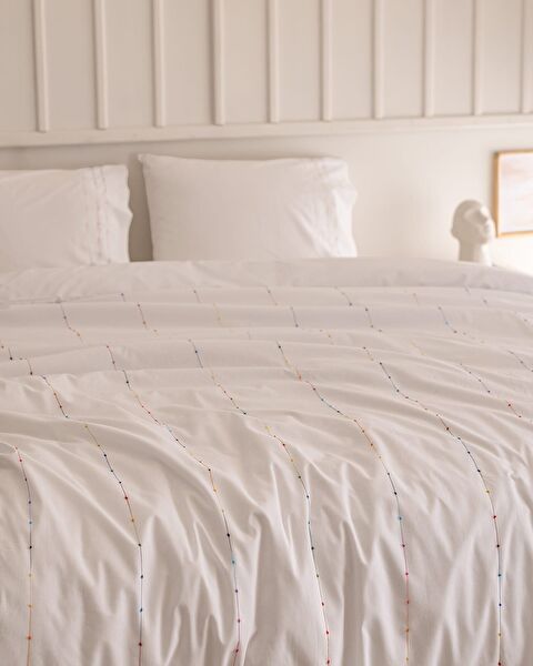 Estampe Kıng Sıze Ranforce Embroıdered Duvet Cover Set - 1