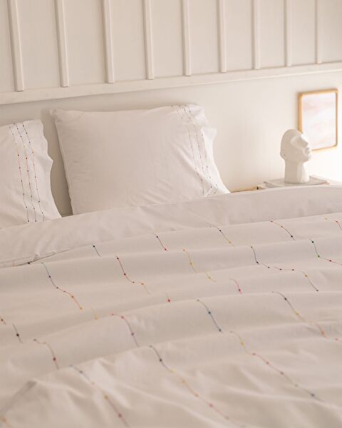 Estampe Kıng Sıze Ranforce Embroıdered Duvet Cover Set - 3