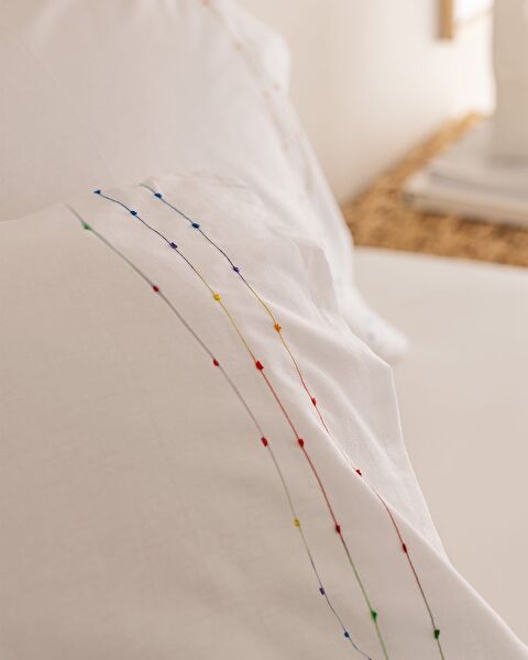 Estampe Kıng Sıze Ranforce Embroıdered Duvet Cover Set - 5