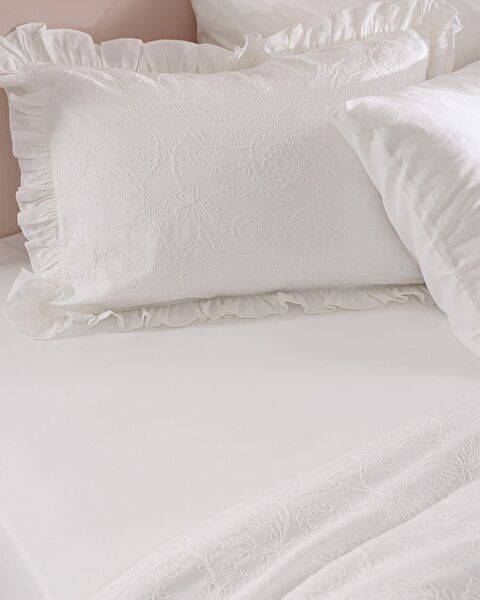 Aulne Kıng Sıze Embroıdery Duvet Cover Set - 6