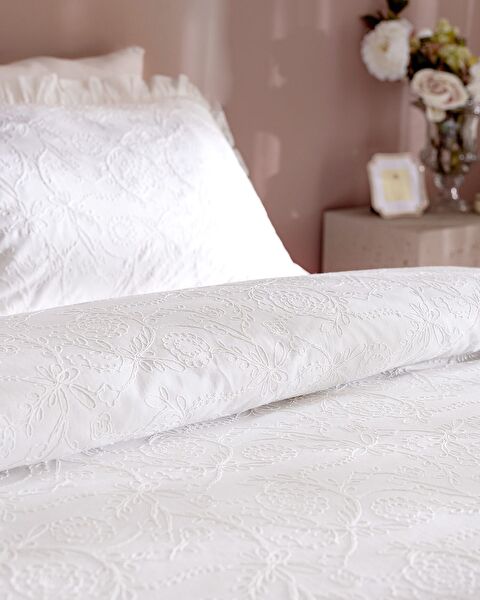 Aulne Kıng Sıze Embroıdery Duvet Cover Set - 3