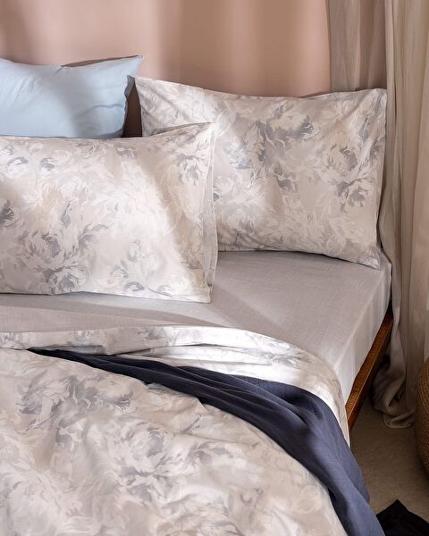 Perli̇ne King Size Duvet Cover Set - Ranforce Patterned - 3