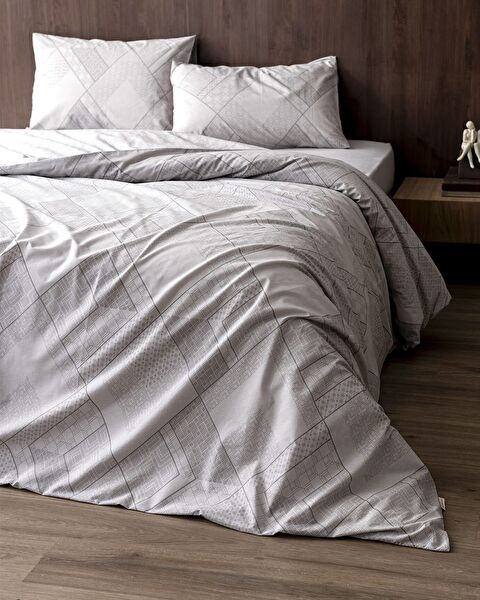 Aurelie King Size Duvet Cover Set - Ranforce Patterned - 4
