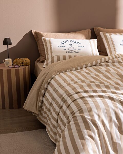 Olivier King Size Duvet Cover Set - Ranforce Patterned - 1