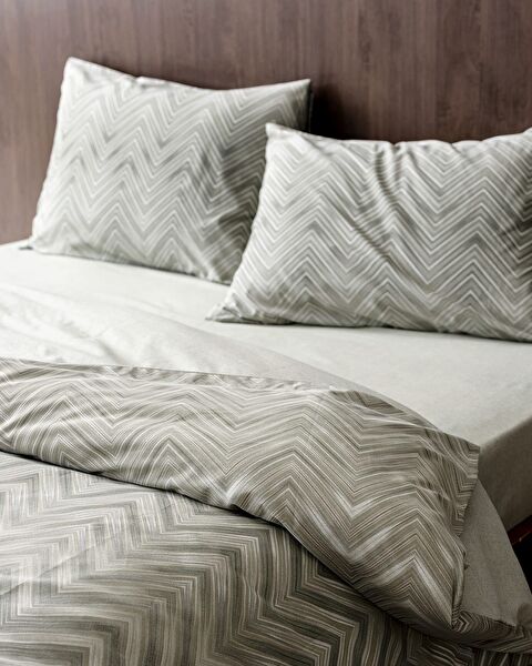 Tarn King Size Duvet Cover Set - Ranforce Patterned - 2