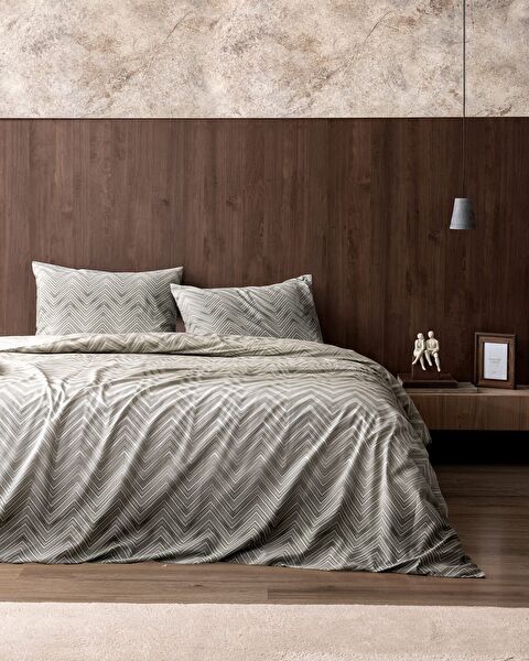 Tarn King Size Duvet Cover Set - Ranforce Patterned - 0