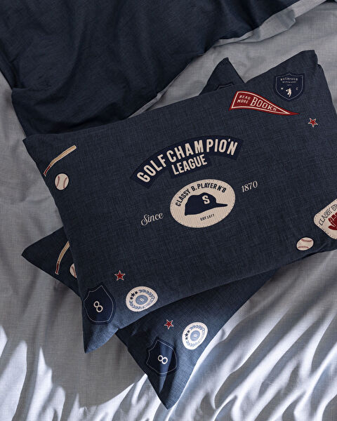 Ruben King Size Duvet Cover Set - Ranforce Patterned - 4