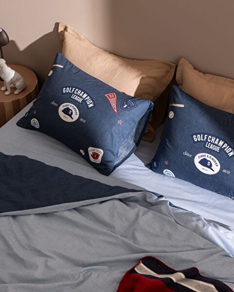 Ruben King Size Duvet Cover Set - Ranforce Patterned - 2