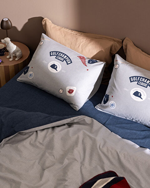 Ruben King Size Duvet Cover Set - Ranforce Patterned - 2