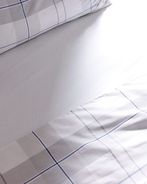 Musette King Size 100% Cotton Ranforce Printed Duvet Cover Set - Blue - 4