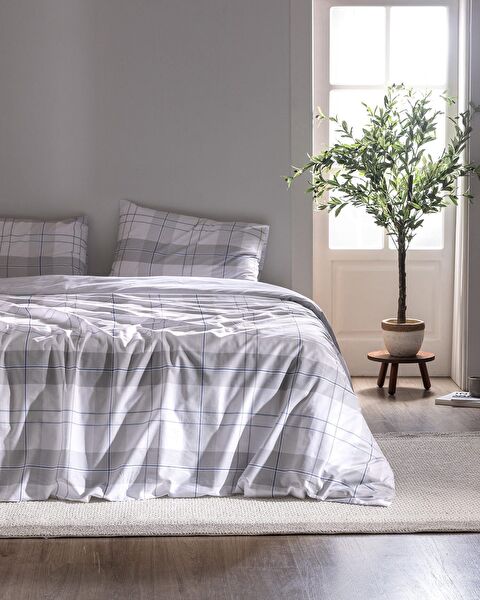 Musette King Size 100% Cotton Ranforce Printed Duvet Cover Set - Blue - 0