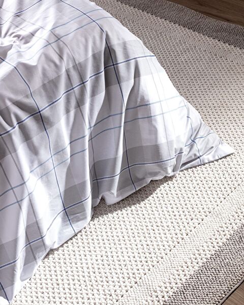 Musette King Size 100% Cotton Ranforce Printed Duvet Cover Set - Blue - 1