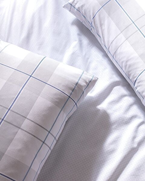 Musette King Size 100% Cotton Ranforce Printed Duvet Cover Set - Blue - 6