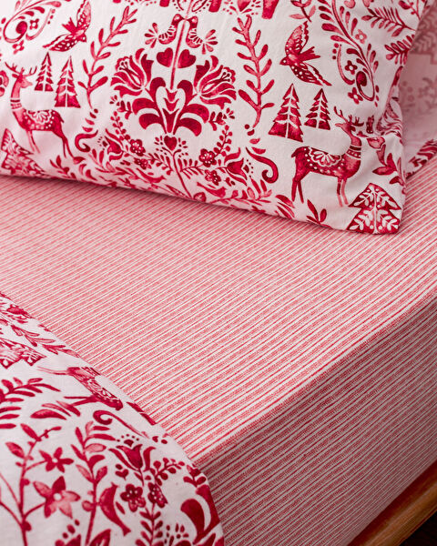 Edmon King Size Flannel Duvet Cover Set - Red - 3