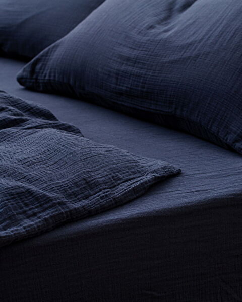 Ensemble de housse de couette King Size en mousseline Marla élastique - 2