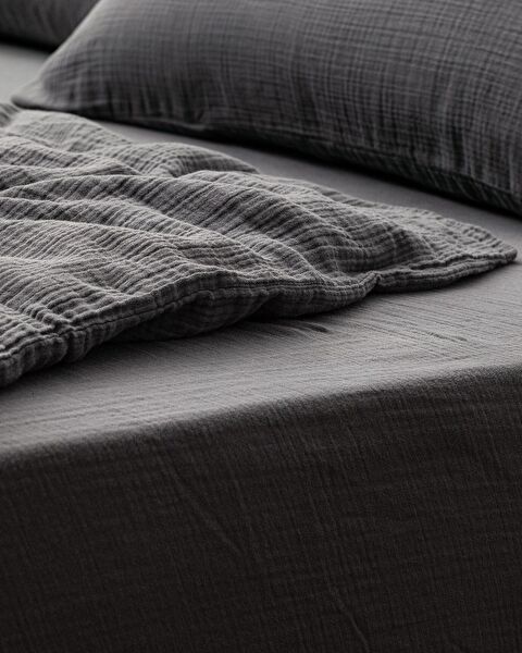 Marla Muslin King Size Duvet Cover Set Elastic - 2