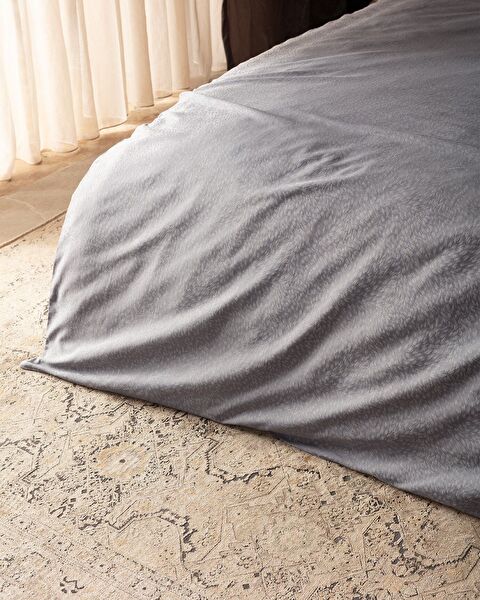 Andre kingsize katoenen jacquard satijnen dekbedovertrekset - lichtgrijs - 5