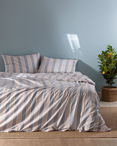 Berne King Size Yarn Dyed Duvet Cover Set - 0