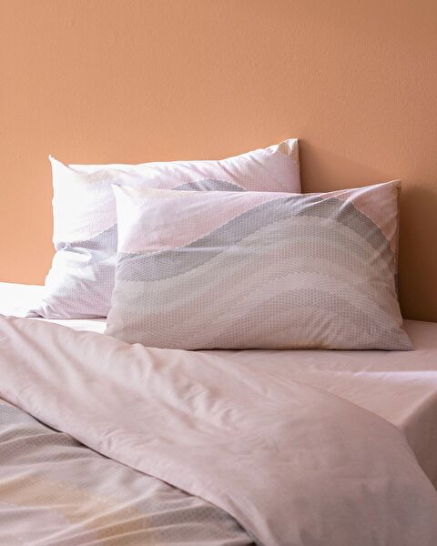 Suivre King Size 100% Cotton Ranforce Printed Duvet Cover Set - Powder - 2