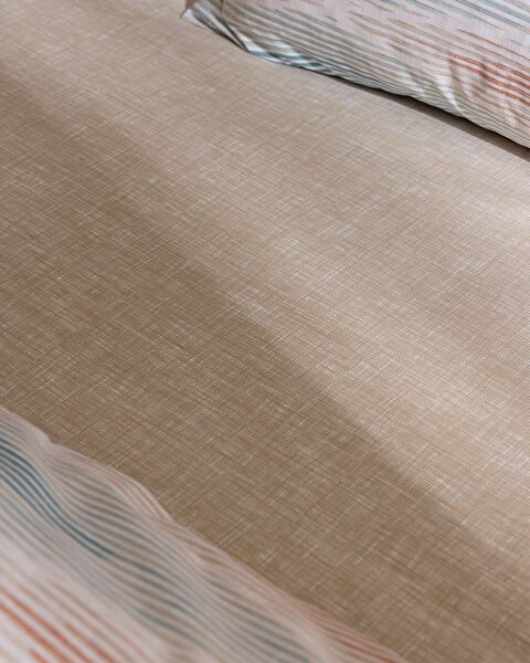 Faye Kingsize 100% katoenen Ranforce dekbedovertrekset met print - beige - 5