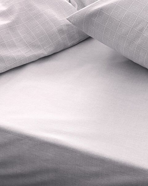 Odette King Size 100% Cotton Ranforce Printed Duvet Cover Set - Gray - 4