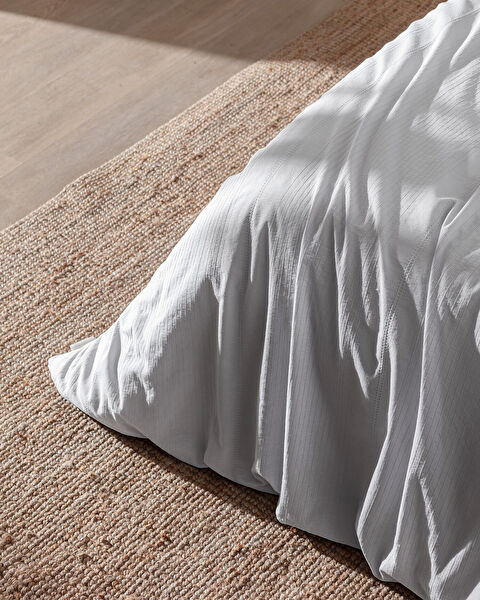 Rosalie King Size 100% Cotton Dobby Duvet Cover Set - Light Gray - 4