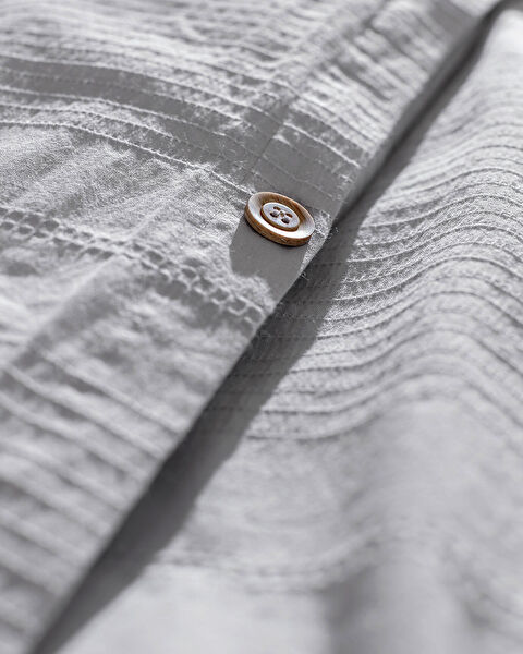 Rosalie King Size 100% Cotton Dobby Duvet Cover Set - Light Gray - 7