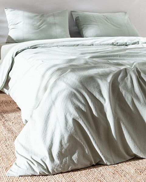 Rosalie King Size 100% Cotton Dobby Duvet Cover Set - Khaki - 1