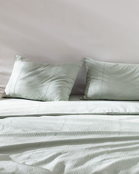 Rosalie King Size 100% Cotton Dobby Duvet Cover Set - Khaki - 3