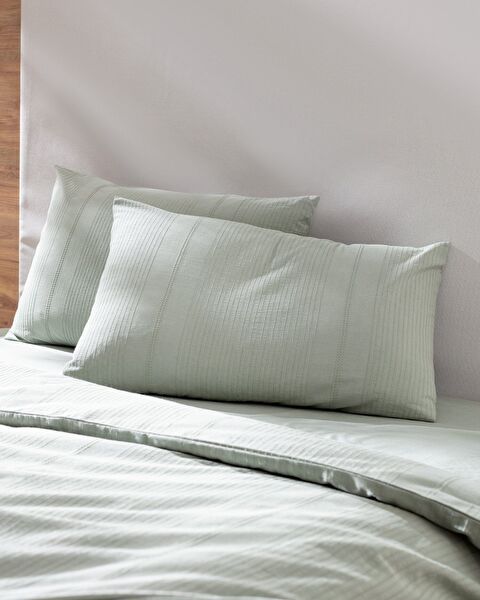 Rosalie King Size 100% Cotton Dobby Duvet Cover Set - Khaki - 2