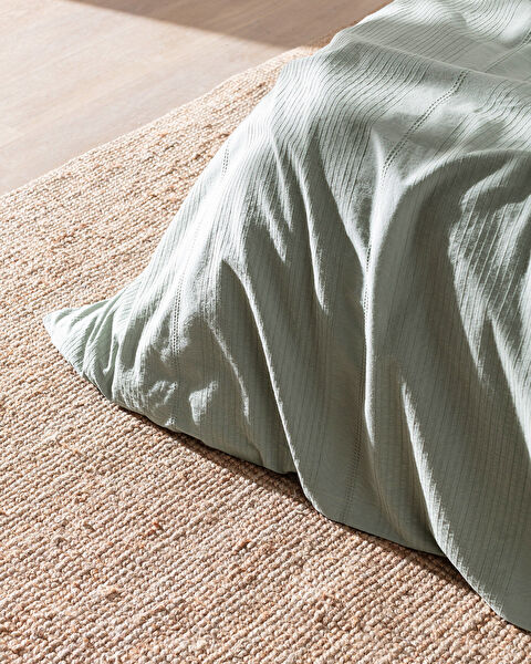 Rosalie King Size 100% Cotton Dobby Duvet Cover Set - Khaki - 4