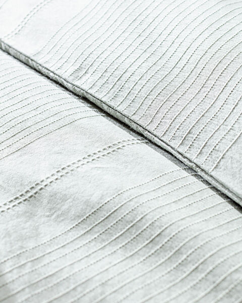 Rosalie King Size 100% Cotton Dobby Duvet Cover Set - Khaki - 6