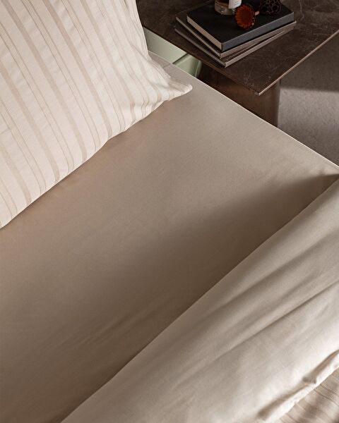 Nicole kingsize 100% katoenen dobby dekbedovertrekset - beige - 3