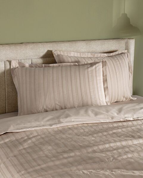 Nicole kingsize 100% katoenen dobby dekbedovertrekset - beige - 2