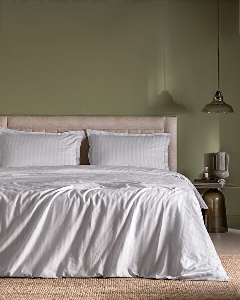 Nicole kingsize 100% katoenen dobby dekbedovertrekset - lichtgrijs - 0