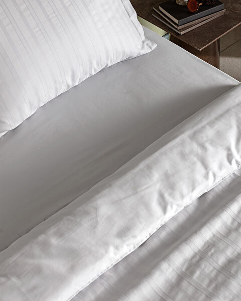 Nicole kingsize 100% katoenen dobby dekbedovertrekset - lichtgrijs - 3