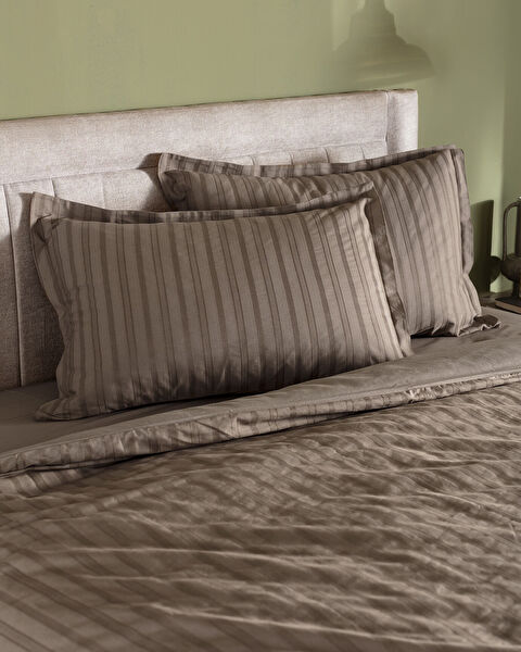 Nicole kingsize 100% katoenen dobby dekbedovertrekset - Mink - 2