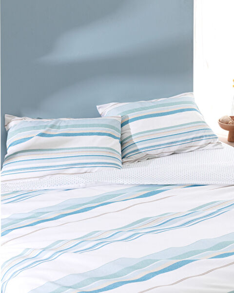 Sorel kingsize 100% katoenen Ranforce bedrukte dekbedovertrekset - turkoois - 2