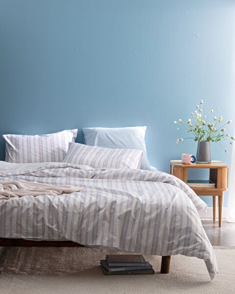 Avery kingsize 100% katoenen Ranforce bedrukte dekbedovertrekset - blauw/roze - 0