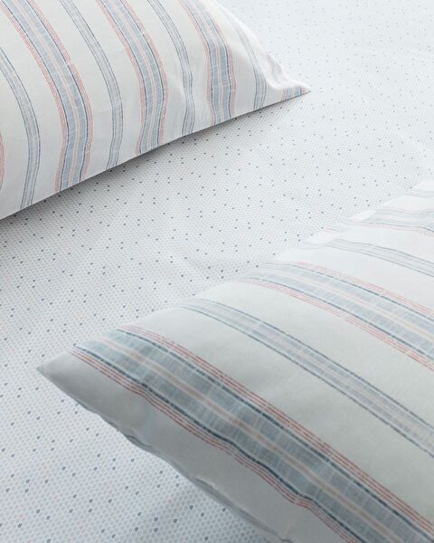 Avery kingsize 100% katoenen Ranforce bedrukte dekbedovertrekset - blauw/roze - 1