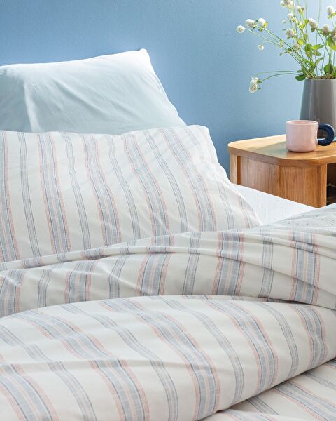 Avery kingsize 100% katoenen Ranforce bedrukte dekbedovertrekset - blauw/roze - 2