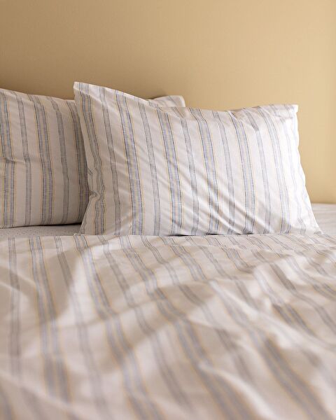 Avery kingsize 100% katoenen Ranforce bedrukte dekbedovertrekset - blauw/geel - 2