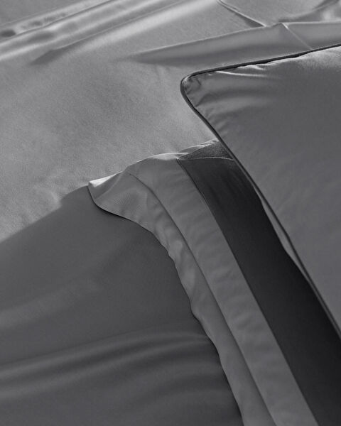 Samoa King Size Bamboo Satin Duvet Cover Set - Gray - 8