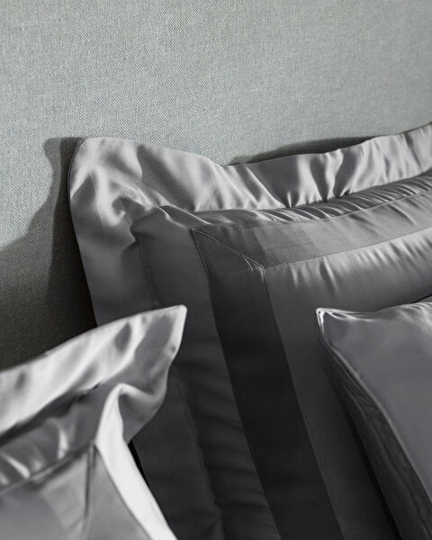 Samoa King Size Bamboo Satin Duvet Cover Set - Gray - 3