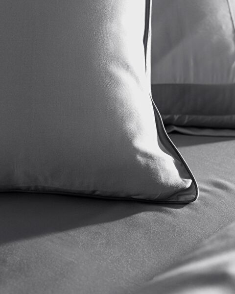 Samoa King Size Bamboo Satin Duvet Cover Set - Gray - 4