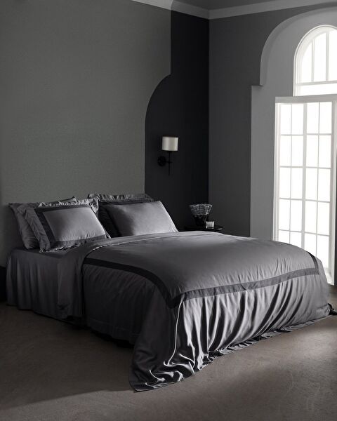 Samoa King Size Bamboo Satin Duvet Cover Set - Gray - 0
