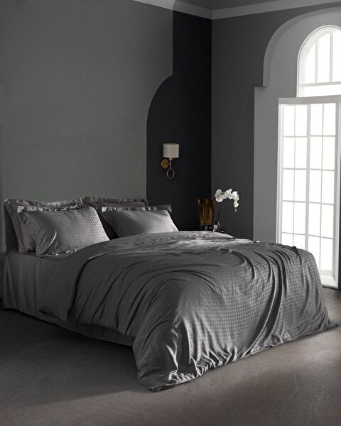 طقم غطاء لحاف من الساتان الخيزران مقاس كينغ من لون لون - 0